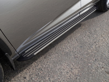 Lexus NX 200 2017-Пороги алюминиевые "Slim Line Silver" 1720 мм